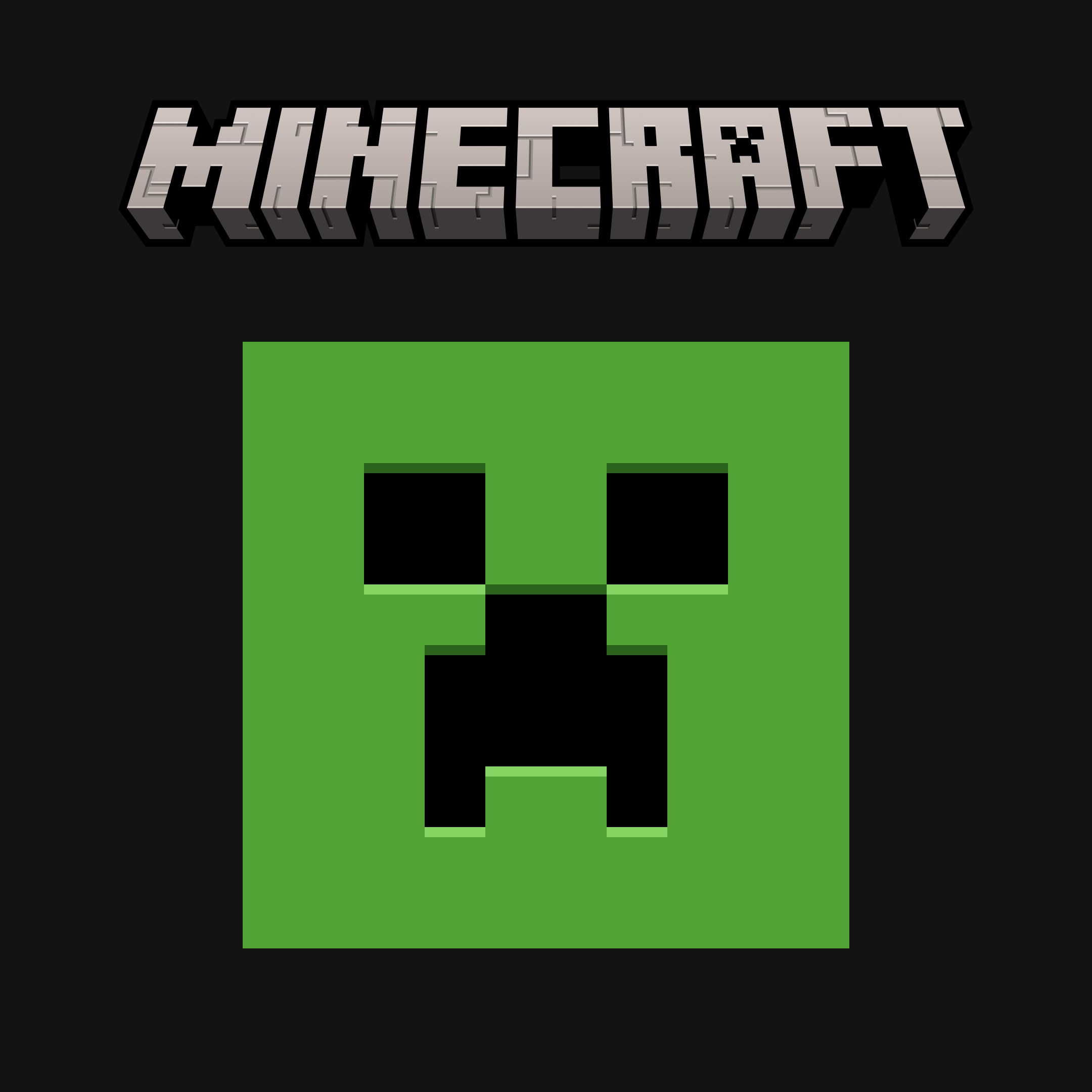 אמנות קופסה של Minecraft Launcher עם לוגו Creeper
